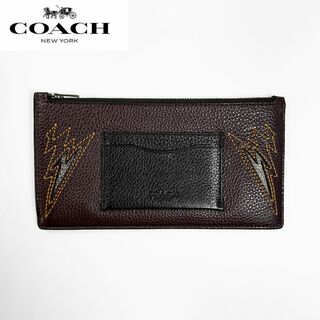 コーチ(COACH)の極美品◎COACH 長財布 ジップ ウォレット 本革 バーガンディ 5万(財布)