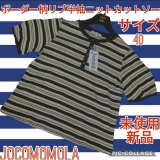 ホコモモラ(Jocomomola)の未使用♥新品♥ホコモモラ♥JOCOMOMOLA♥カットソー♥ボーダー♥半袖♥黒(カットソー(半袖/袖なし))