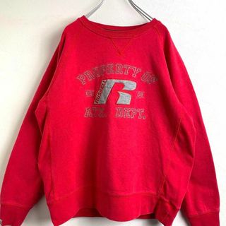 ラッセルアスレティック(Russell Athletic)のラッセルアスレティック　ビッグ刺繍ロゴ　赤　M スウェットトレーナー(スウェット)