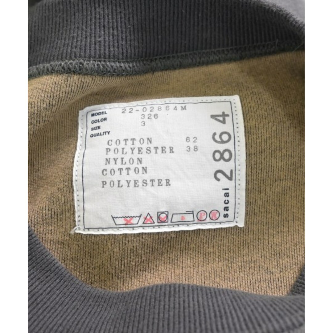 sacai(サカイ)のsacai サカイ スウェット 3(L位) グレー 【古着】【中古】 メンズのトップス(スウェット)の商品写真