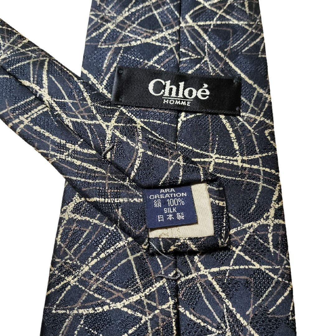 【Chloe HOMME】　クロエオム　ブラック系　総柄　日本製 メンズのファッション小物(ネクタイ)の商品写真