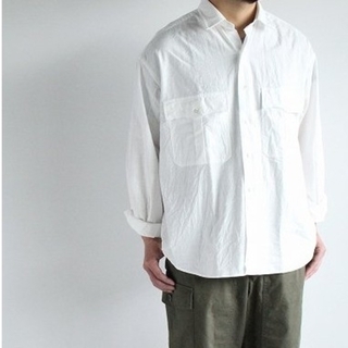 PORTER CLASSIC - PORTERCLASSIC ロールアップシャツ 21SSモデル ホワイト