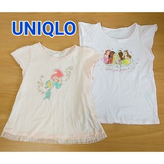 ユニクロ(UNIQLO)のユニクロ　UNIQLO　ディズニープリンセス　Disney　120　2枚セット(Tシャツ/カットソー)