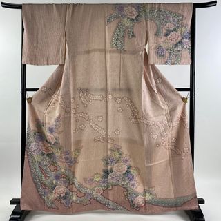 訪問着 身丈165cm 裄丈67cm 正絹 名品 【中古】(着物)