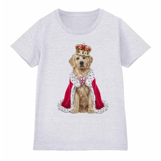 ゴールデンレトリバー 犬 いぬ 王様 キング 王子様 王冠 Tシャツ レディース(Tシャツ(半袖/袖なし))