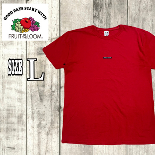 フルーツオブザルーム(FRUIT OF THE LOOM)のFRUIT OF THE LOOM 半袖Tシャツ 赤 Lサイズ ロゴ プリント(Tシャツ/カットソー(半袖/袖なし))