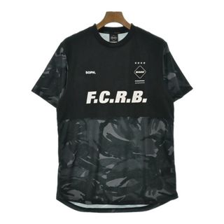 F.C.R.B エフシーアールビー Tシャツ・カットソー M 黒xグレー(総柄) 【古着】【中古】(Tシャツ/カットソー(半袖/袖なし))