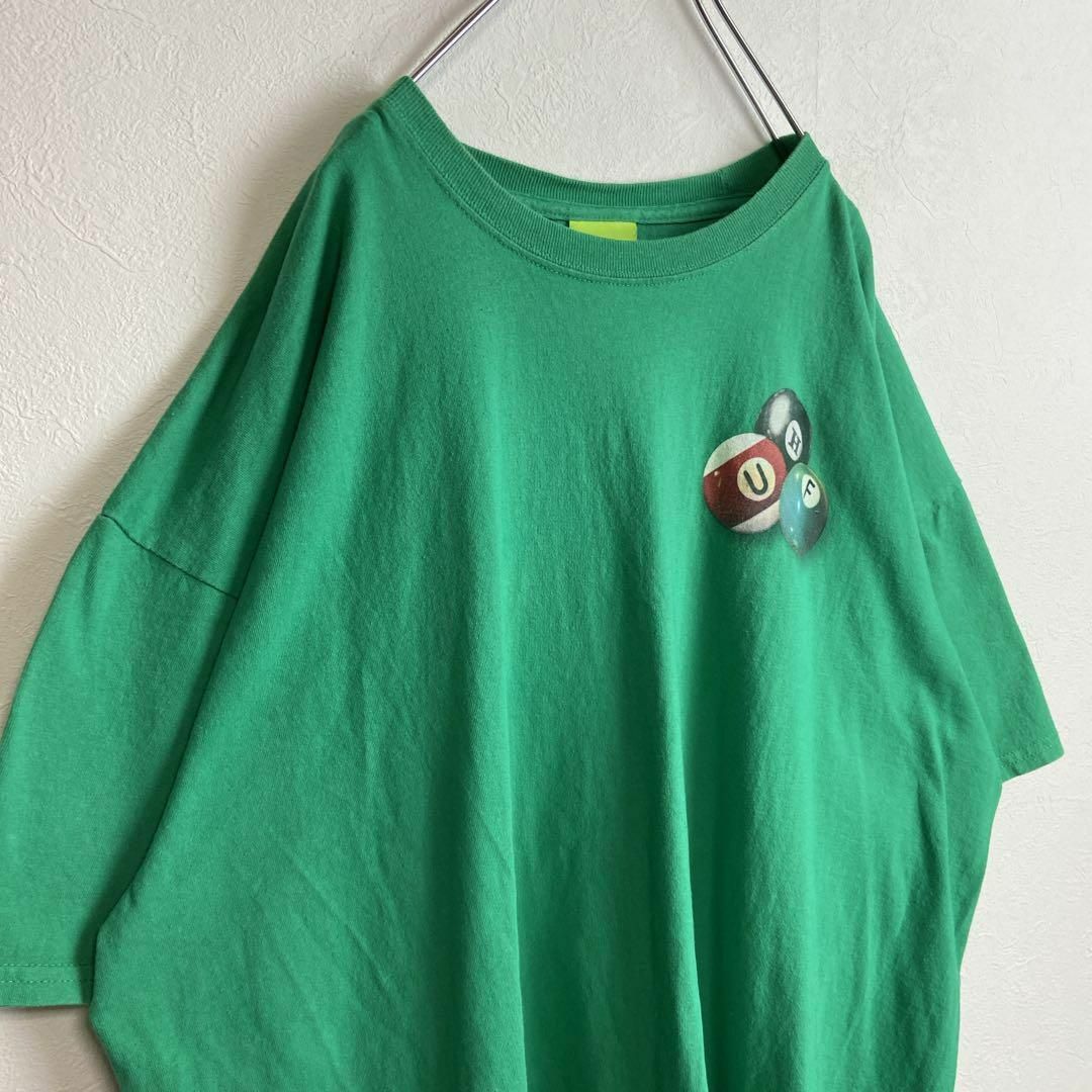 HUF(ハフ)の【ビリヤード、人気グリーン◎】HUFバックプリント緑Tシャツ sk8半袖　M メンズのトップス(Tシャツ/カットソー(半袖/袖なし))の商品写真