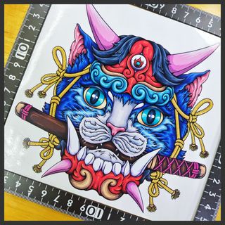 猫 ステッカー 15×14 (cm) Cat13(車外アクセサリ)