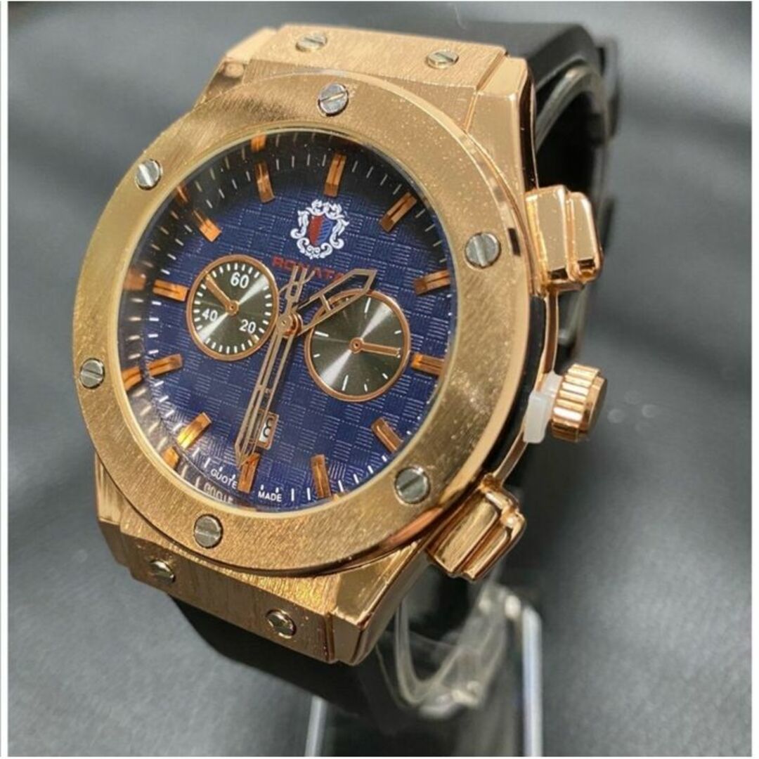 新品 RONATA オマージュウォッチ ブラウンフェイスラバーバンドメンズ腕時計 メンズの時計(腕時計(アナログ))の商品写真