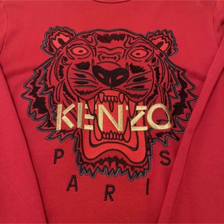 ケンゾー(KENZO)のKENZO ケンゾー トップス スウェット 虎 トラ タイガー S 赤 刺繍(スウェット)