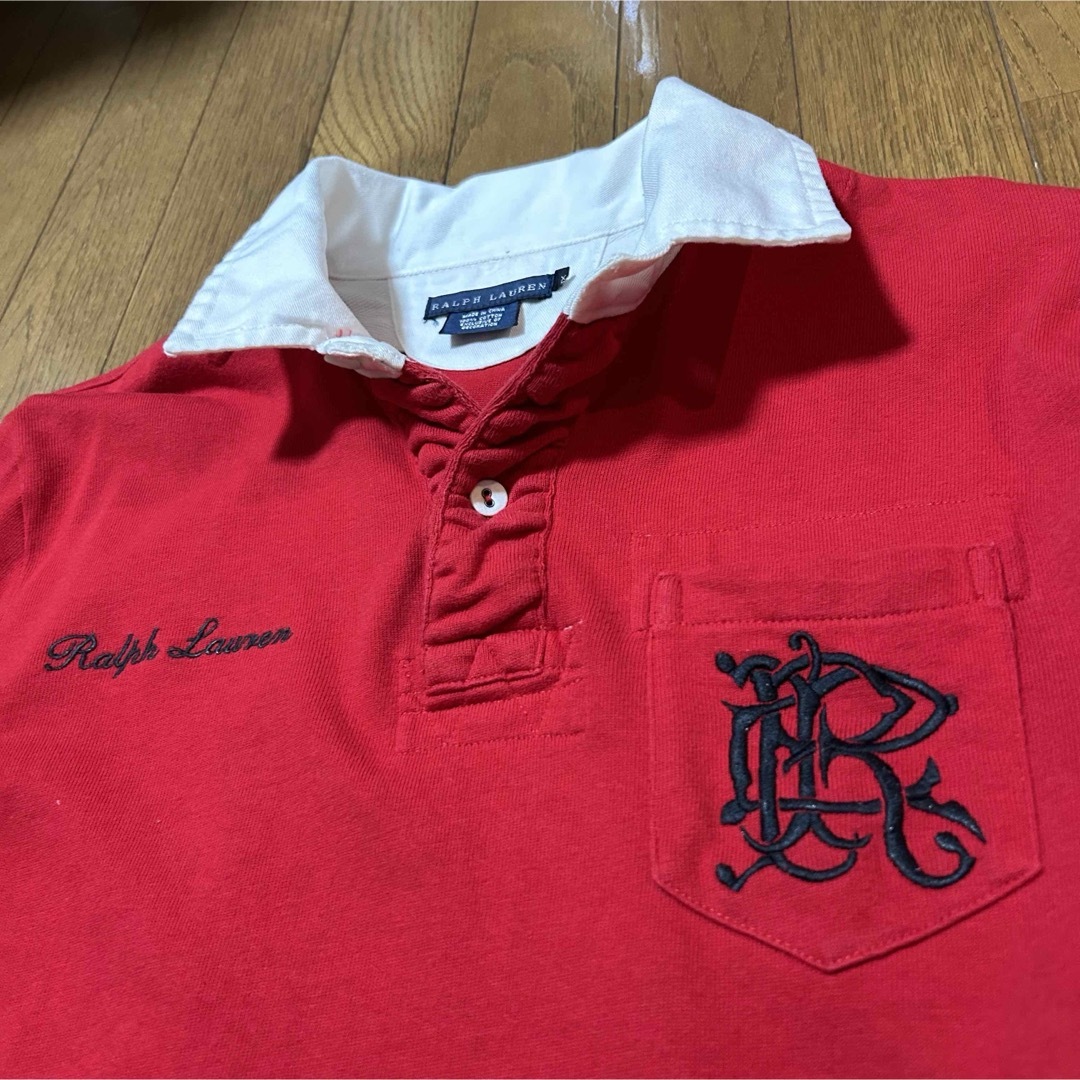 Ralph Lauren(ラルフローレン)のXLサイズ！RALPH LAUREN ラルフローレン 古着長袖ラガーシャツ 赤 メンズのトップス(シャツ)の商品写真
