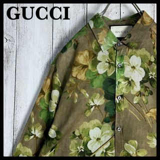 グッチ(Gucci)のグッチ GUCCI☆花柄入り長袖シャツ ボタニカル 入手困難 即完売注意(シャツ/ブラウス(長袖/七分))