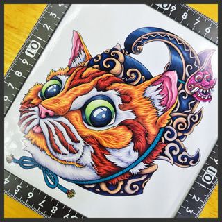 猫 ステッカー 15×13.5 (cm) Cat19(車外アクセサリ)