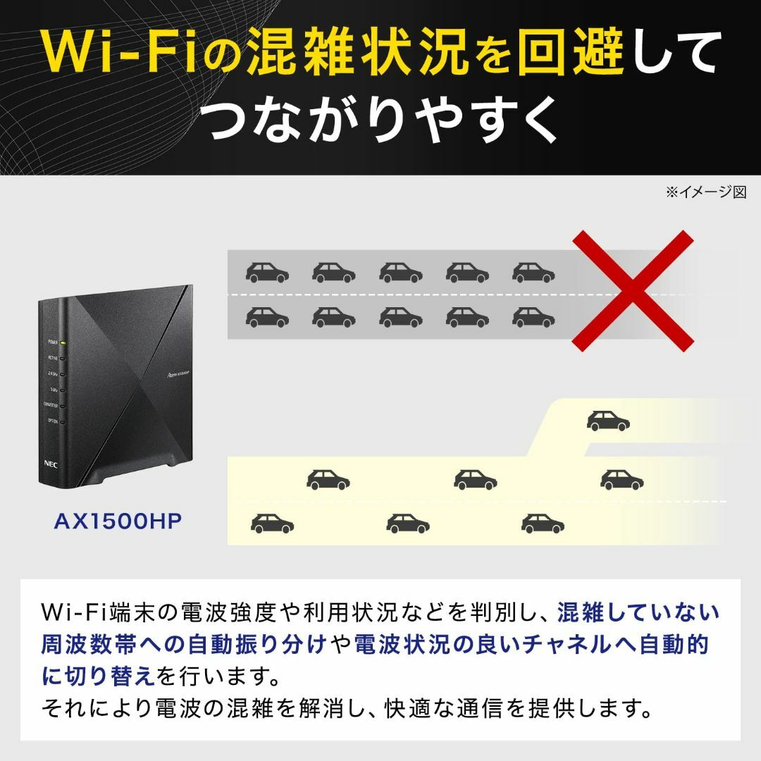 【.co.jp 限定】NEC Aterm 無線LAN WiFi ルーター Wi- スマホ/家電/カメラのPC/タブレット(PC周辺機器)の商品写真