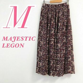 MAJESTIC LEGON - マジェスティックレゴン　フレアスカート　M　花柄　ウエストゴム　ロング丈