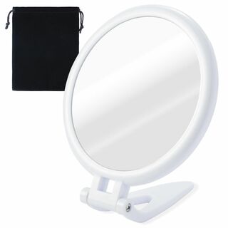 【色: ホワイト】Plugfill ZOOM UP MIRROR 手鏡 拡大鏡 (コフレ/メイクアップセット)