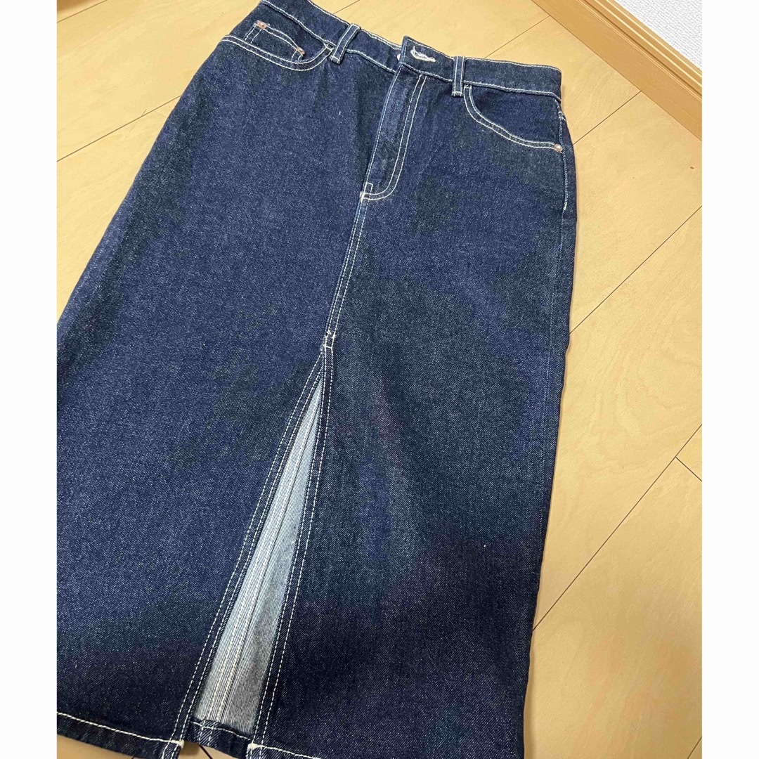 ZARA デニムミディスカート　xs レディースのスカート(ひざ丈スカート)の商品写真