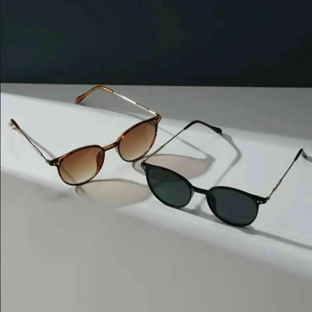 サングラス 2個セット ブラック ブラウン 男女兼用 メンズ レディース 2色 レディースのファッション小物(サングラス/メガネ)の商品写真