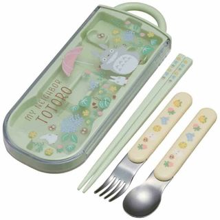 スケーターSkater 子供用 抗菌 スライド トリオセット お弁当 箸 スプー(弁当用品)