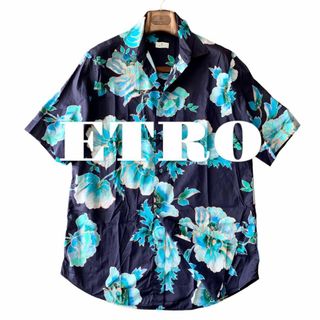 エトロ(ETRO)のB06 美品 Mサイズ『エトロ』花柄 フラワー 爽やか！ 長袖 シャツ アロハ(Tシャツ/カットソー(半袖/袖なし))