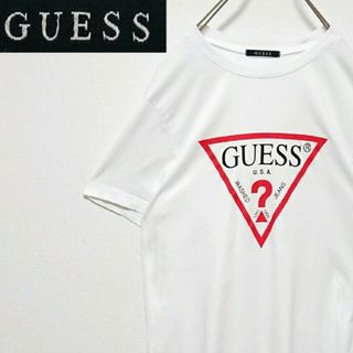 ゲス(GUESS)のGUESS ゲス フロント プリント ロゴ ホワイト 半袖 Tシャツ(Tシャツ/カットソー(半袖/袖なし))