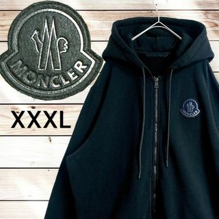 ☆最新モデル☆MONCLER パーカー ワンポイントロゴ ジップアップ ブラック