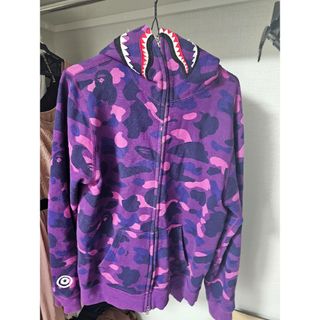 アベイシングエイプ(A BATHING APE)の値段交渉可◎a bathing ape シャークパーカー 紫 S(パーカー)