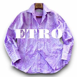 エトロ(ETRO)のB11 美品 極上の鮮やかさ！43『エトロ』イタリアンコットン 長袖 シャツ(Tシャツ/カットソー(七分/長袖))