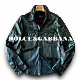 ドルチェアンドガッバーナ(DOLCE&GABBANA)のB14 極上のレザー Lぐらい 50『ドルチェ＆ガッバーナ』ラムレザー シャツ(レザージャケット)