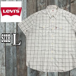 Levi's - Levi's リーバイス メンズ半袖シャツ ホワイト Lサイズ チェック柄