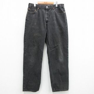 リーバイス(Levi's)のW35★古着 ジーンズ Levis リーバイス 550 メンズ 90年代 90s コットン USA製 黒 ブラック デニム 【spe】 24may06 中古 ボトムス ジーパン Gパン ロング パンツ(ワークパンツ/カーゴパンツ)