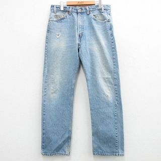 リーバイス(Levi's)のW34★古着 ジーンズ Levis リーバイス 505 メンズ 80年代 80s ヒゲ コットン USA製 紺 ネイビー デニム 【spe】 24may06 中古 ボトムス ジーパン Gパン ロング パンツ(ワークパンツ/カーゴパンツ)