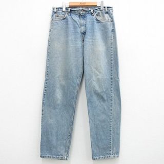 リーバイス(Levi's)のW32★古着 ジーンズ Levis リーバイス 550 メンズ 00年代 00s ヒゲ コットン 紺 ネイビー デニム 24may06 中古 ボトムス ジーパン Gパン ロング パンツ(ワークパンツ/カーゴパンツ)