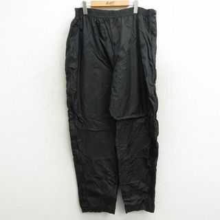 W44★古着 ナイロン パンツ メンズ 90年代 90s USAオリンピック 大きいサイズ 黒 ブラック 24may06 中古 ボトムス ロング(ワークパンツ/カーゴパンツ)