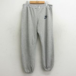 ナイキ(NIKE)のW37★古着 ナイキ NIKE スウェット パンツ メンズ 70年代 70s ワンポイントロゴ オレンジスウォッシュタグ USA製 グレー 霜降り 24may06 中古 ボトムス ロング(ワークパンツ/カーゴパンツ)