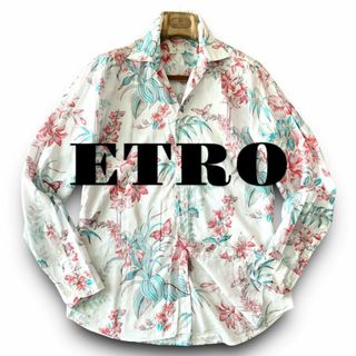 エトロ(ETRO)のB15 美品 鮮やか！ Lサイズ『エトロ』花柄 フラワーデザイン 長袖 シャツ(Tシャツ/カットソー(七分/長袖))