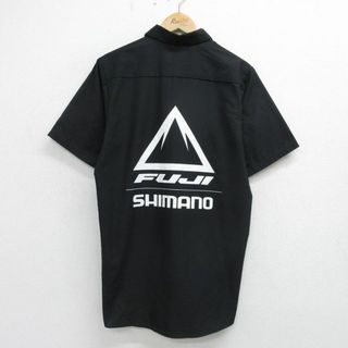 RED KAP - M★古着 レッドキャップ 半袖 ワーク シャツ メンズ 00年代 00s FUJI SHIMANO 黒 ブラック 24may06 中古 トップス