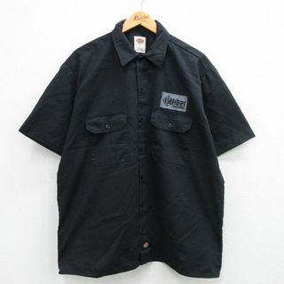 ディッキーズ(Dickies)のXL★古着 ディッキーズ Dickies 半袖 ワーク シャツ メンズ FIREARMS 黒 ブラック 24may06 中古 トップス(シャツ)