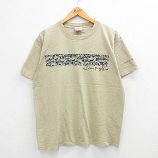 XL★古着 半袖 ビンテージ Tシャツ メンズ 00年代 00s カエル セニョールフロッグス コットン クルーネック 緑系 グリーン 24may06 中古(Tシャツ/カットソー(半袖/袖なし))