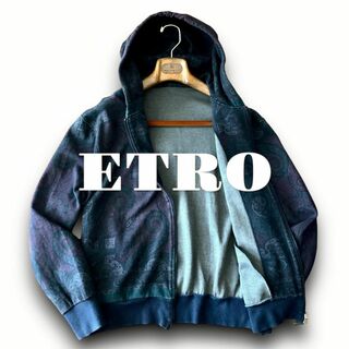 エトロ(ETRO)のB18 美品 鮮やか! Lサイズ『エトロ』総柄 鮮やかペイズリー パーカー(パーカー)