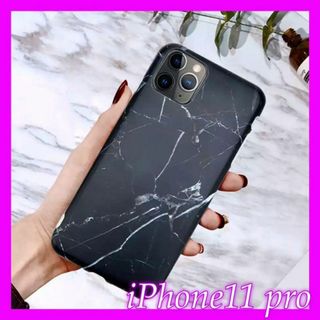 大人気 大理石 ブラック シンプル iPhone11pro◇商品コード:J11(iPhoneケース)