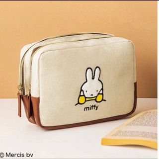 ミッフィー(miffy)の【新品】ミッフィー 整理上手になれる刺繍が可愛い二層式ポーチ(ポーチ)