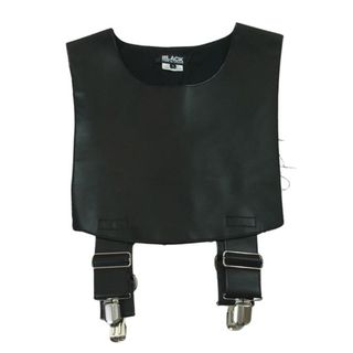 ブラックコムデギャルソン(BLACK COMME des GARCONS)のBLACK COMME des GARCONS ブラックコムデギャルソン 19SS 1C-V006 フェイク レザー サスペンダー ベスト ジレ AD2018 ブラック系 L【中古】(ベスト)