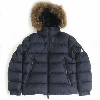 モンクレール(MONCLER)の美品□18-19AW MONCLER/モンクレール MARQUE コヨーテファー フーデッド WZIP ダウンジャケット/パファージャケット ネイビー 0 正規品(ダウンジャケット)