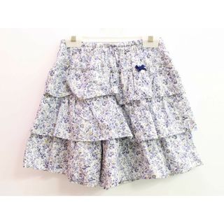 【夏物 新入荷!】♪タルティーヌエショコラ/Tartine et Chocolat♪140cm キュロットスカート/キュロットパンツ/ショートパンツ 紺×白系 リバティ【中古】子供服 キッズ kids ジュニア 女の子 春夏 bottoms 605042