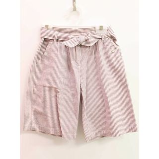 プチバトー(PETIT BATEAU)の【夏物 新入荷!】♪プチバトー/PETIT BATEAU♪140cm ショートパンツ/ハーフパンツ/半ズボン/短パン 赤茶×白【中古】子供服 キッズ kids ジュニア 女の子 春夏 bottoms 605042(パンツ/スパッツ)