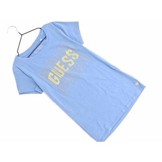 ゲス(GUESS)のGUESS ゲス プリント Tシャツ sizeS/水色 ■◆ レディース(Tシャツ(半袖/袖なし))