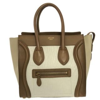 celine - CELINE(セリーヌ) ハンドバッグ ラゲージマイクロショッパー 167793ITT.01CK 白×ブラウン×ライトベージュ レザー