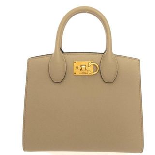 SalvatoreFerragamo(サルバトーレフェラガモ) トートバッグ スタジオボックス 211424 ベージュ レザー